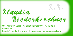 klaudia niederkirchner business card